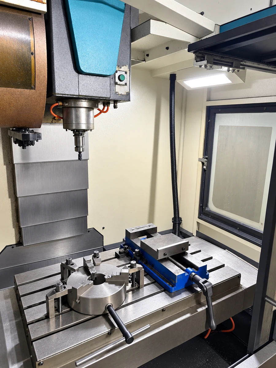 Interior view of workshop machinery